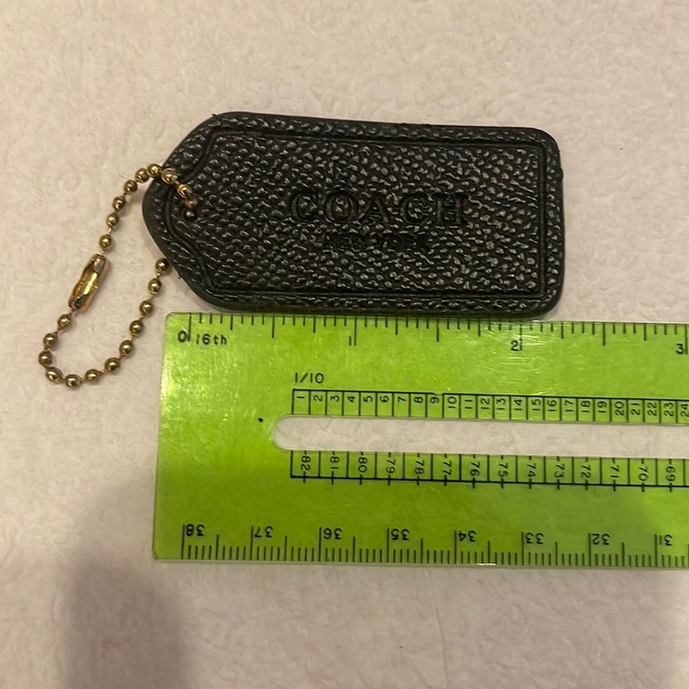 Coach, Black And Gold Chain Hang Tag For Purse Used Gem